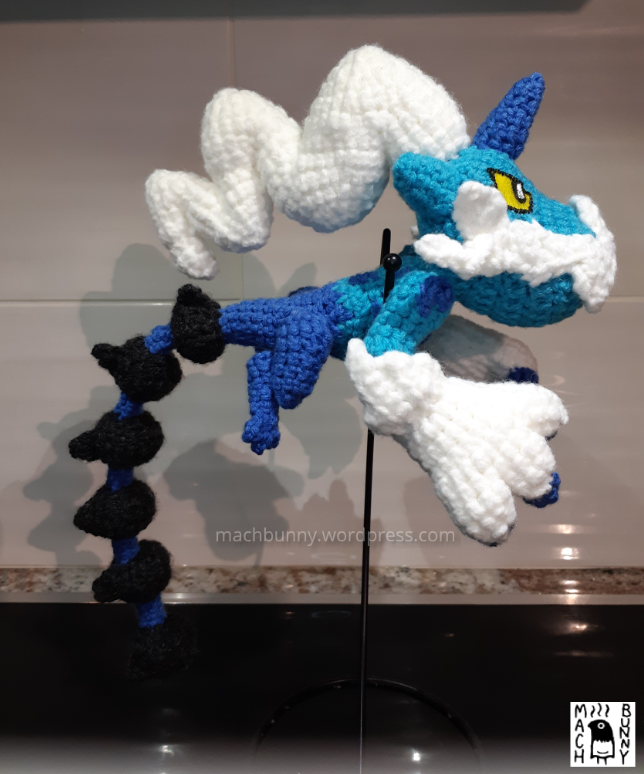 Amigurumi Thundurus Therian Forme, side view
