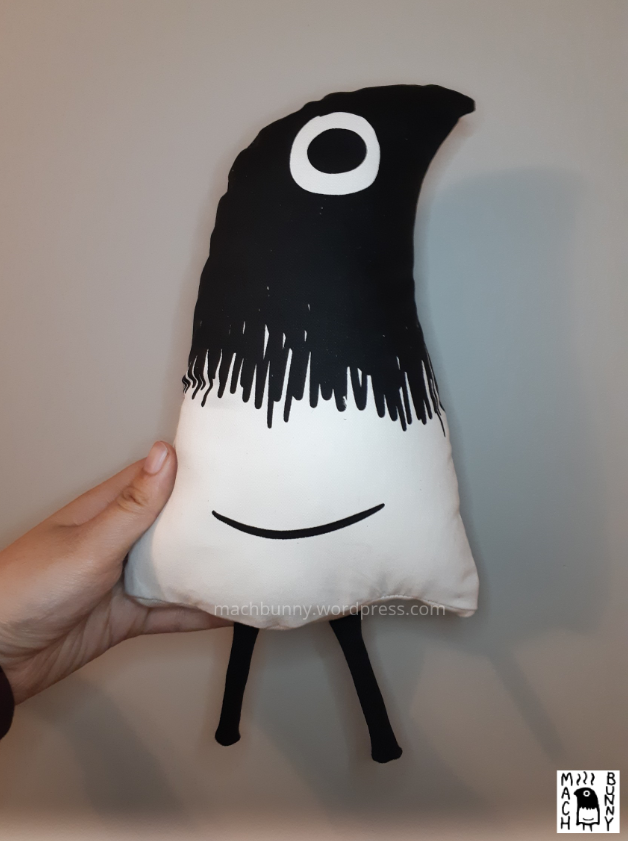Burnt bird plush, side view