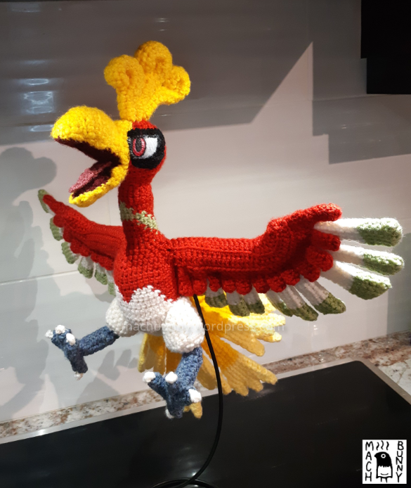 Ho-oh amigurumi, front view