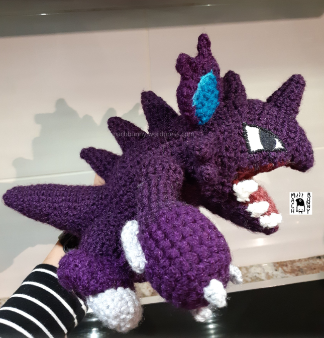 Nidoking amigurumi, alternate side view