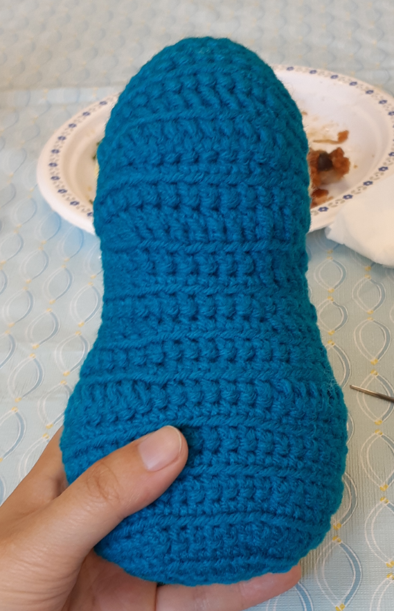 Quilava Amigurumi, back view of body piece