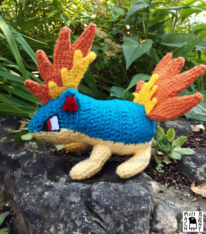 Quilava Amigurumi, side view