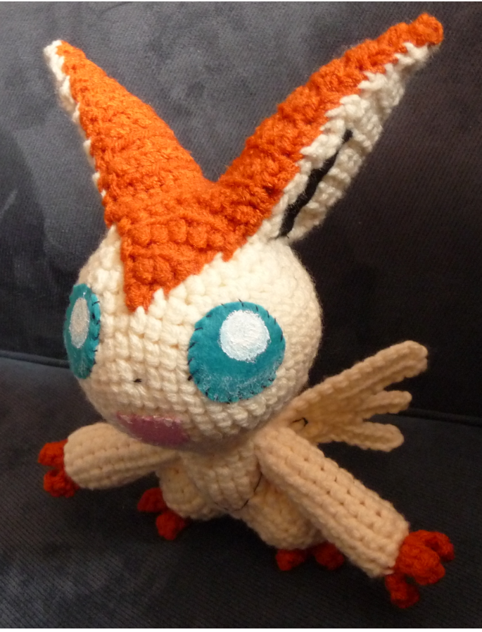 Old Amigurumi Victini, front view