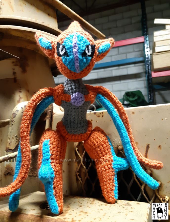 Amigurumi Deoxys, front view from below