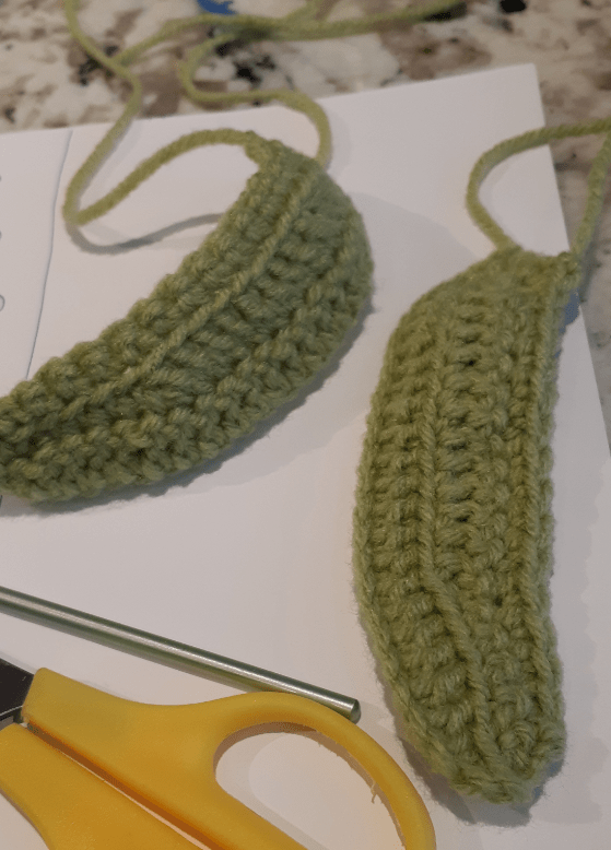 Bang pieces for the top of the head, for Kirlia amigurumi