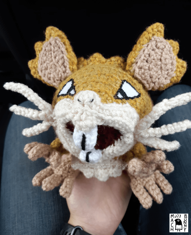 Amigurumi Raticate, front view