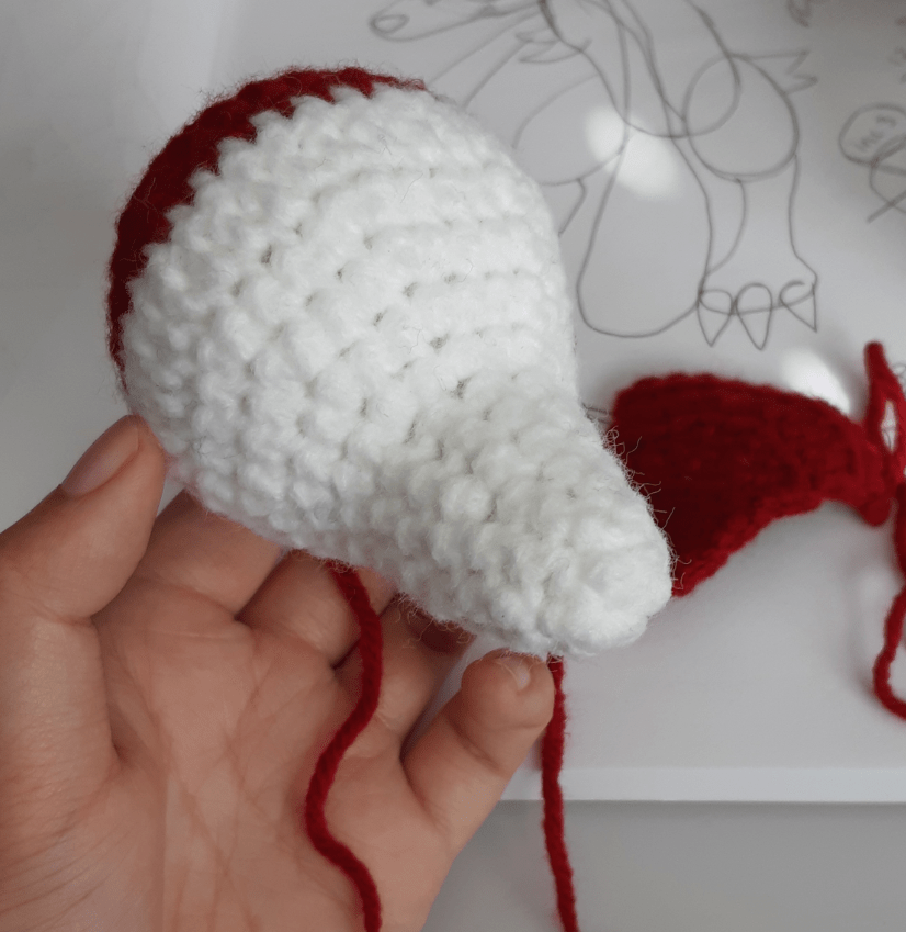 Amigurumi Lycanroc Midnight form, head base piece