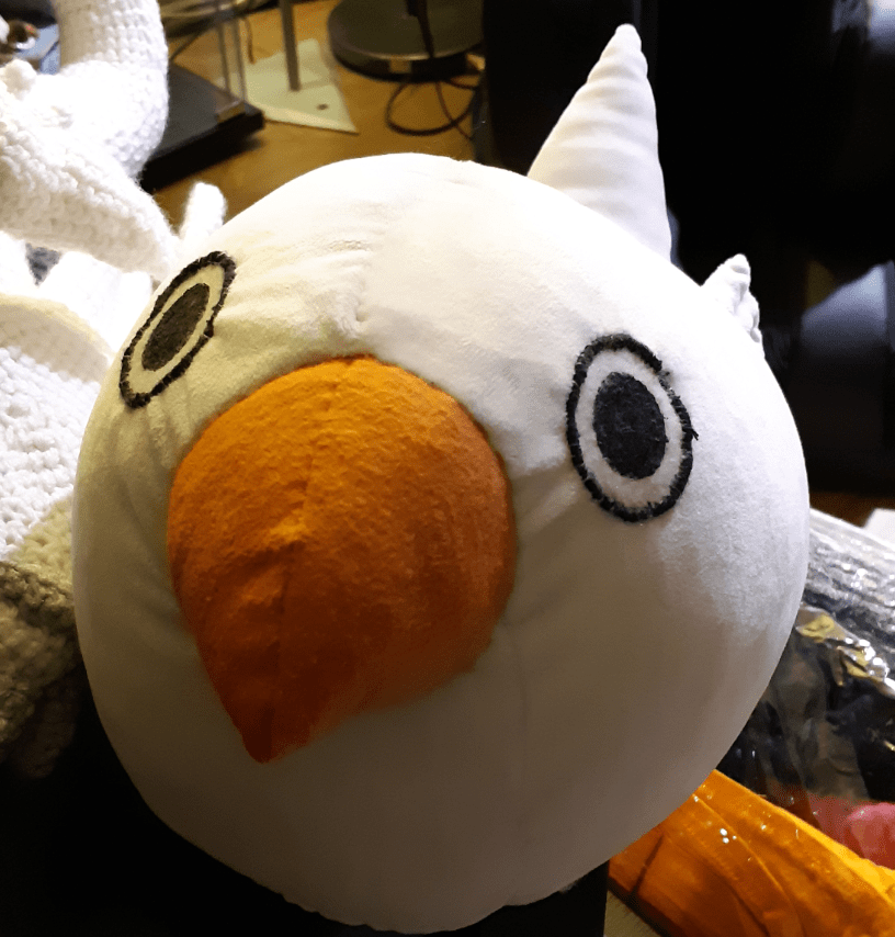 White zebra finch plush