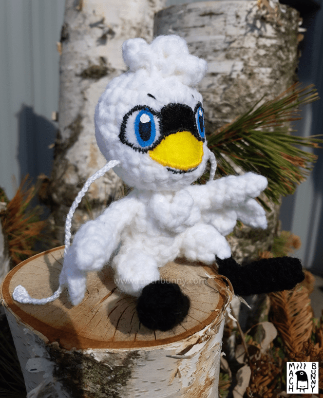 Swan Kwami amigurumi, front view